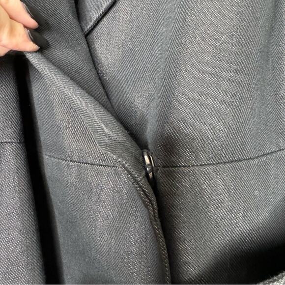 BANANA REPUBLIC / black belted fleece lined long trench coat jacket / S - Picture 5 of 9